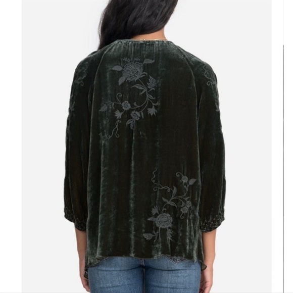 Johnny Was Millie Velvet Peasant Blouse - Picture 3 of 7
